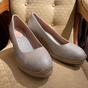 J.Crew Seville Wedge Espadrille Metallic Gold Round Toe Slip On Pump Women's 10​